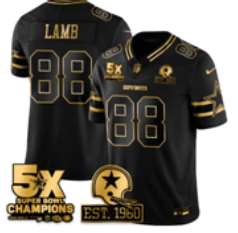 Men 2026 Dallas Cowboys #88 Lamb Black gold 6th generation Nike Limited NFL Jersey style 06->dallas cowboys->NFL Jersey